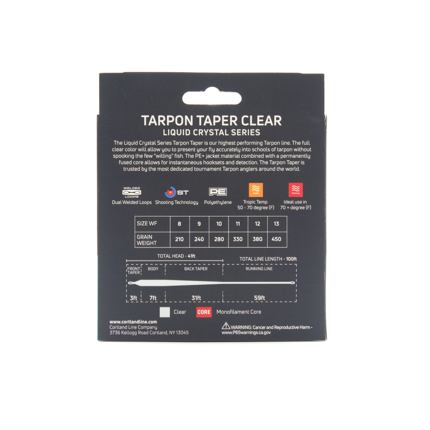 Cortland Tarpon Taper Clear Liquid Crystal Series