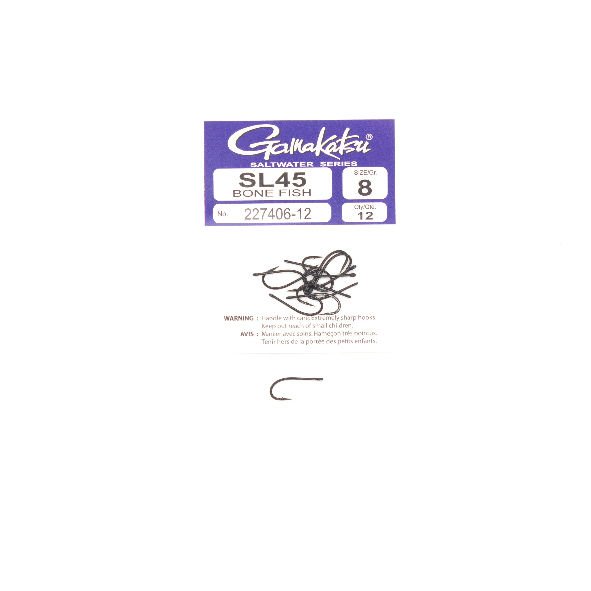 bone fish hook size Gamakatsu SL45 Bone Fish Hook