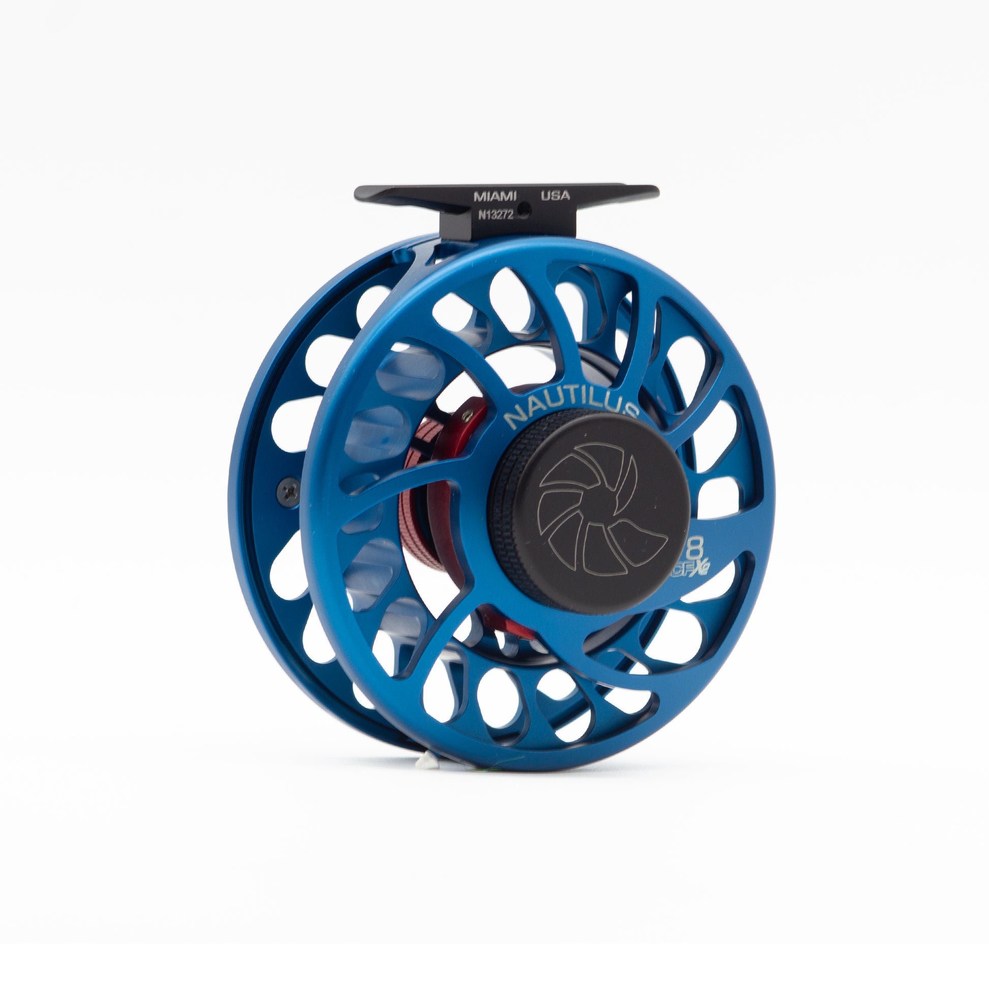 blue nautilus fly reels CCF-X2 in FATHOM 10/12 and Silver King Nautilus CCF-X2 - Purple Haze/Black